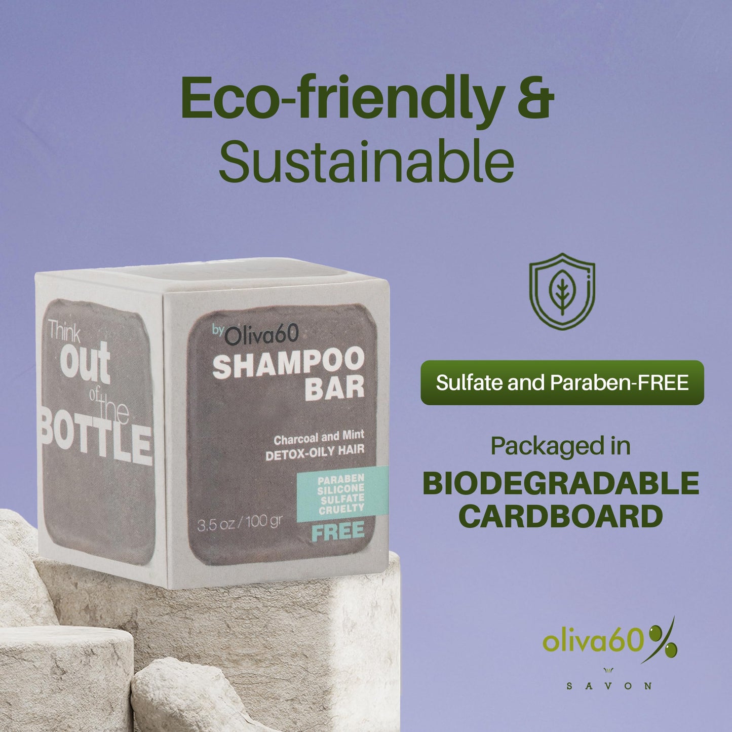 Shampoo Bar Chamomile Honey - Gentle & Non-Irritating | Hair Care- Moisturizes & Hydrates Dry Hair | Organic Shampoo wirh Olive, Argan, Macadamia Oil | Sulfate & Paraben Free | OLIVA 60