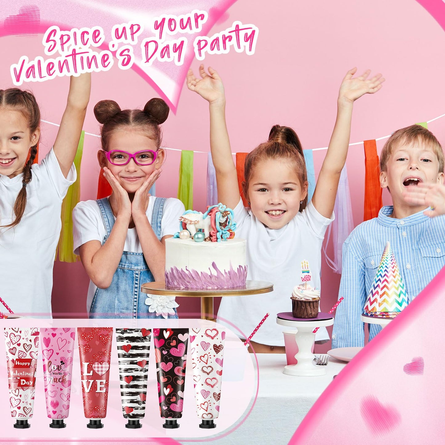 72 Pcs Valentine's Day Hand Cream Gift Bulk Valentine Gift Basket Stuffers Love Heart Moisturizing Galentine's Hand Lotion Bulk Small Dry Cracked Care Cream for Women Friends Seniors Clients, 30 ml