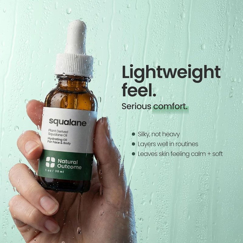 Pure Squalane Oil - 100% Plant-Derived Moisturizing Oil for Face, Body & Hair | 1 oz - Firms Skin & Reduces Fine Lines
