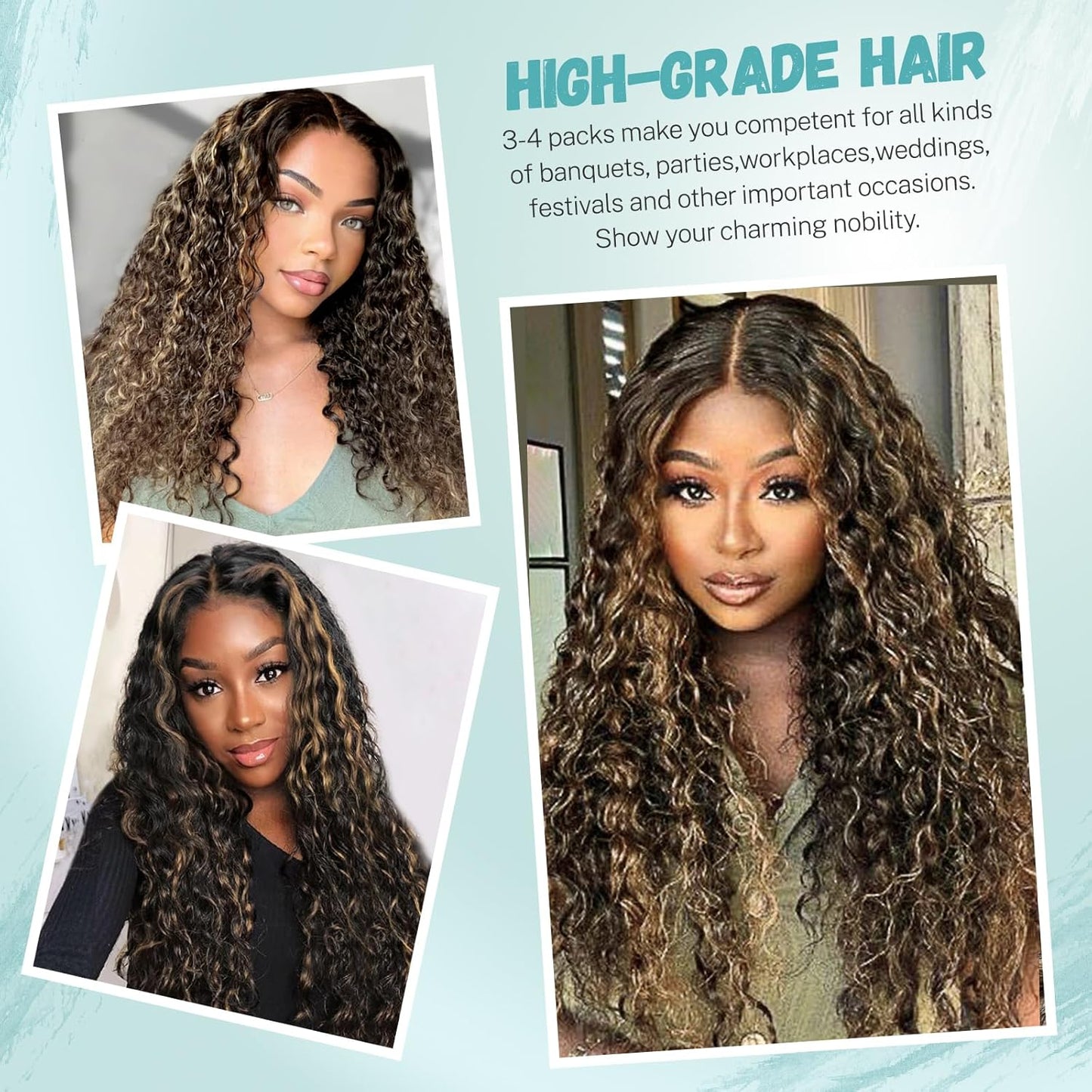 I Tip Hair Extensions Human Hair, Ombre Itip Human Hair Extension 100s Water Wave Natural Black Ombre Caramel Brown I Tip Hair Extensions Real Human Hair for Short Hair 50g 16"
