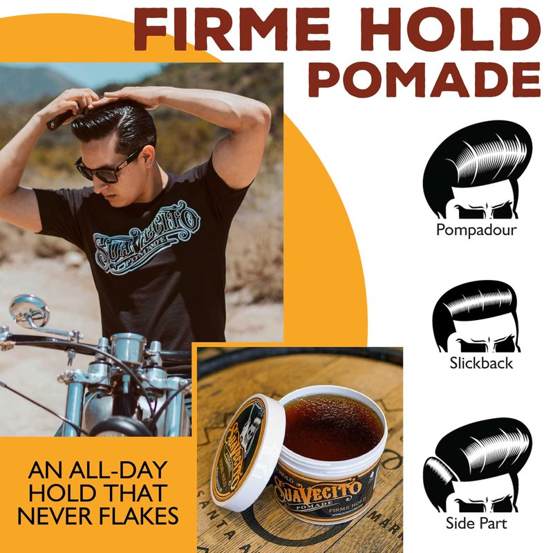 Suavecito Strong Hold Hair Pomade For Men, 32 oz - Medium Shine Water Based Wax Like Flake Free Hair Gel - Easy To Wash Out - All Day Hold For All Hair Styles