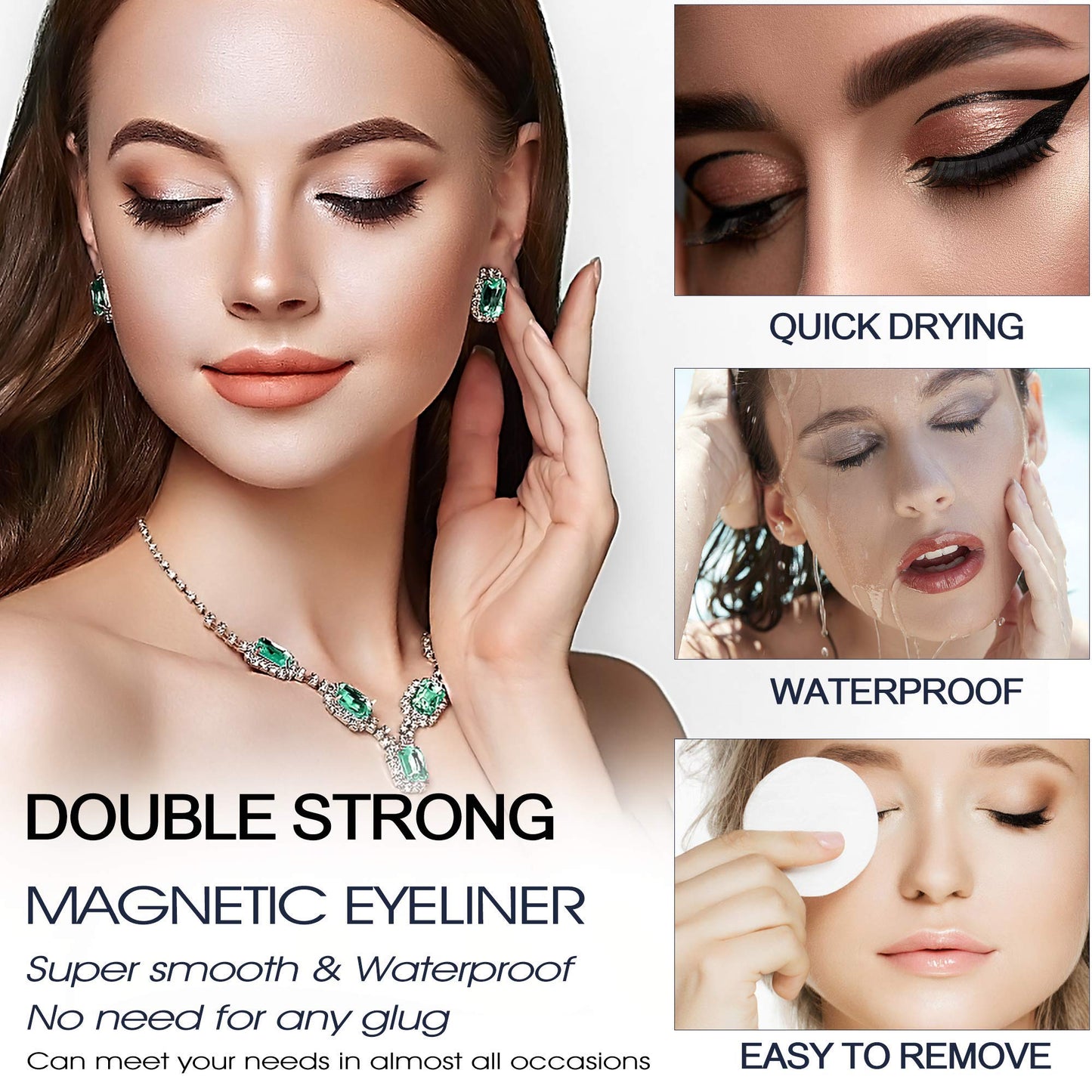 7C SevenCrown Magnetic Eyelashes with Eyeliner Kit - Magnetic Lashes Natural Looking,Upgraded Long Lasting,10 Pairs 3D Reusable 5 Magnet False Eyelashes with Applicator, Easy to Apply.