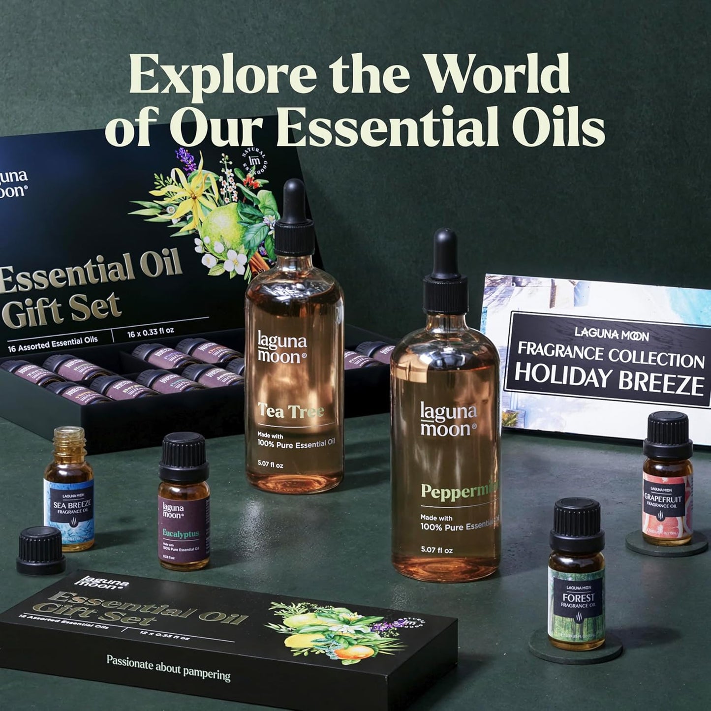 Essential Oils Aromatherapy Set - 6 Premium Scents for Diffusers, Home Care & Candle Making | Peppermint, Lavender, Eucalyptus (10mL)