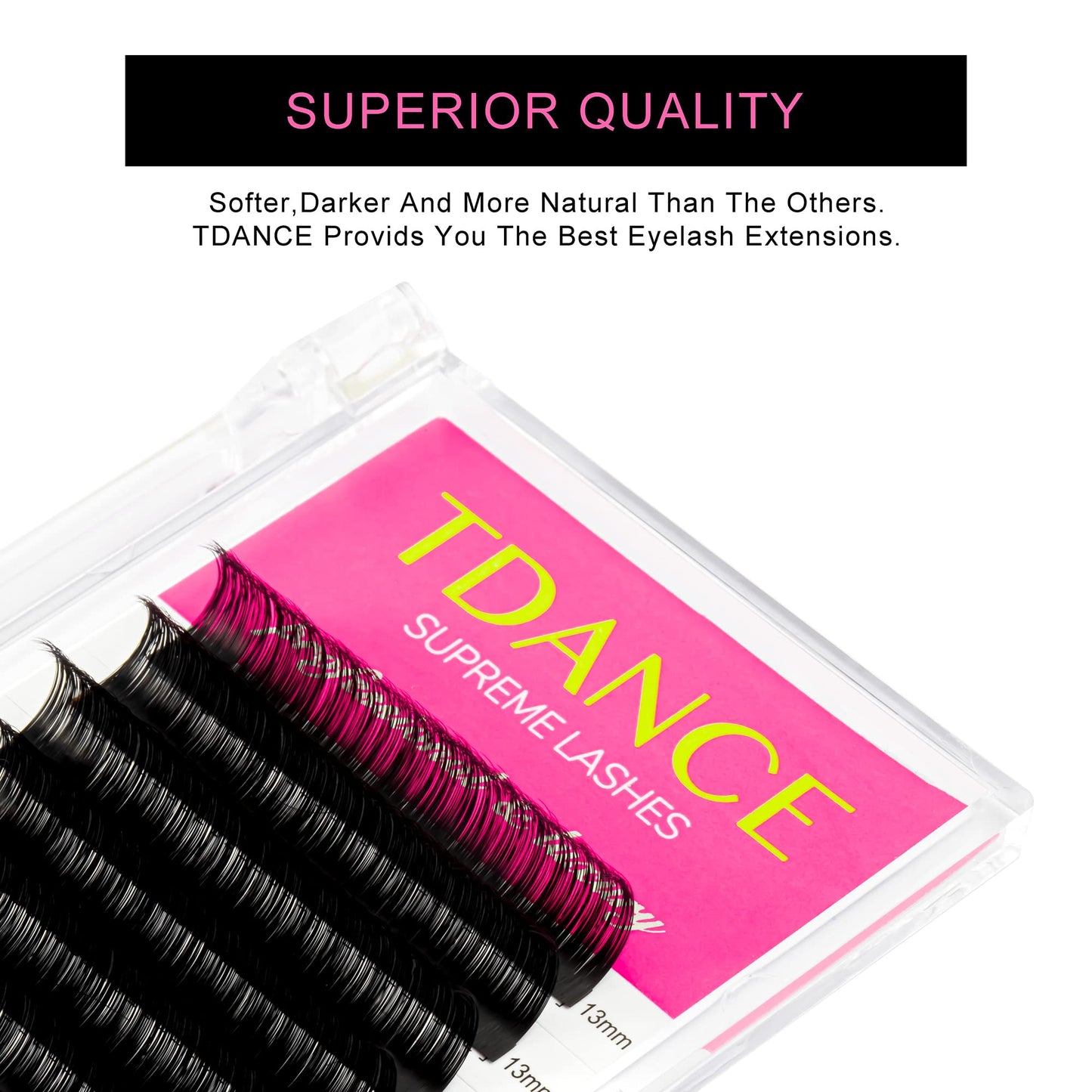 TDANCE Lash Extension Matte Black Eyelash Extension C CC D DD J B L Curl Volume & Classic Lash Extensions 0.03-0.18mm Thickness Professional Salon Use(0.03-DD,16 mm)