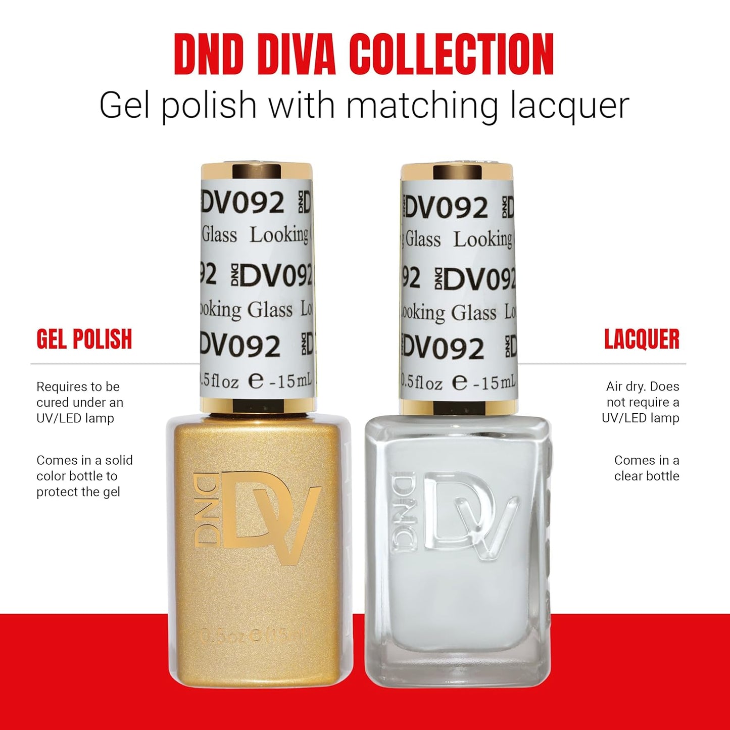DND Gel Polish Set - Coquette Collection | UV/LED Chip-Free Nail Polish Duo, 0.5 Fl Oz
