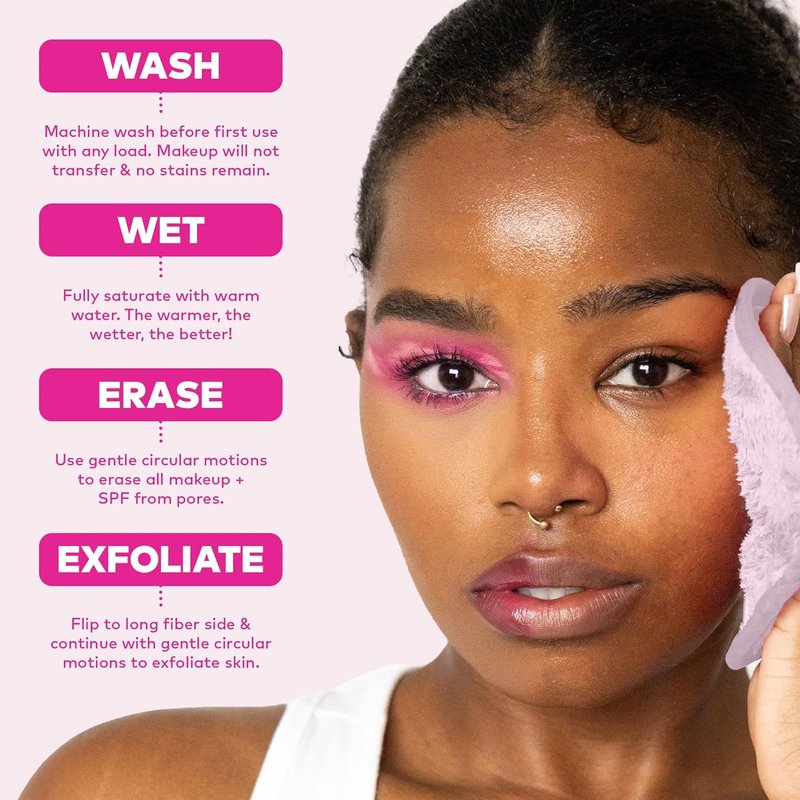 MakeUp Eraser 7-Day Set - Effortlessly Remove All Makeup with Water | Silver Infused, 7ct