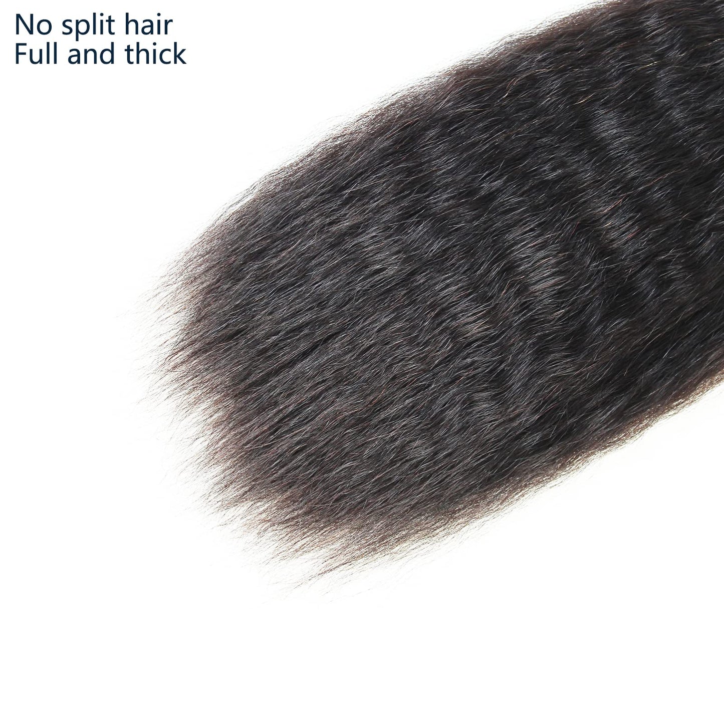 LINYINGYH Kinky-Straight Human Hair 1 Bundle Yaki Straight Bundles 16 inch Brazilian Remy Hair Weave Single Real Unprocessed Virgin Hair One Bundles Natural Color