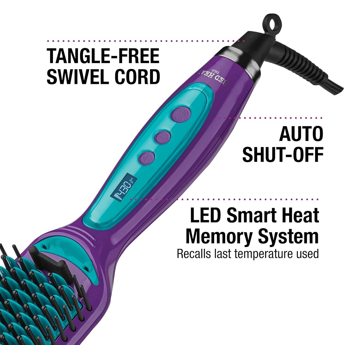 Smooth Operator Straightening Styling Brush - Detangle & Straighten Hair | 4.5-Inch Size