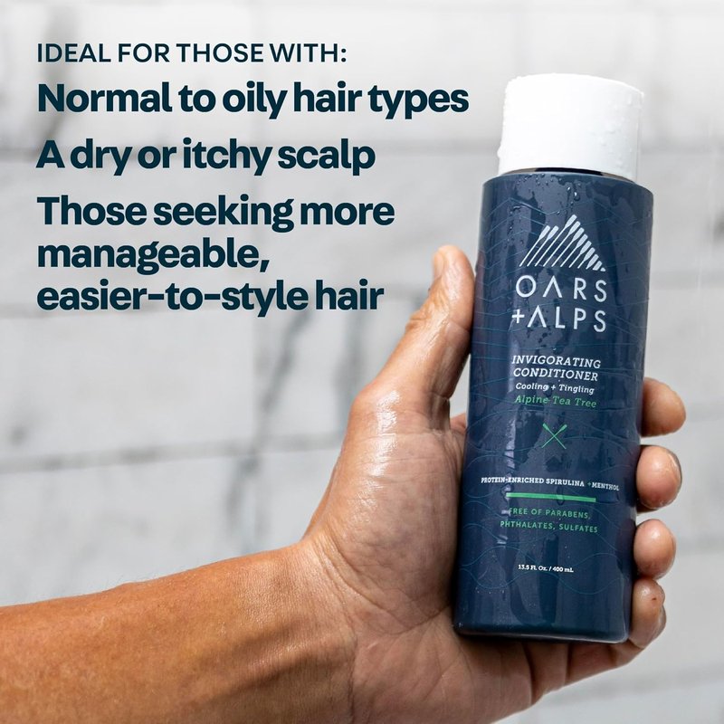 Men's Sulfate-Free Hair Shampoo with Witch Hazel & Tea Tree Oil - Nourishing & Moisturizing, 13.5oz
