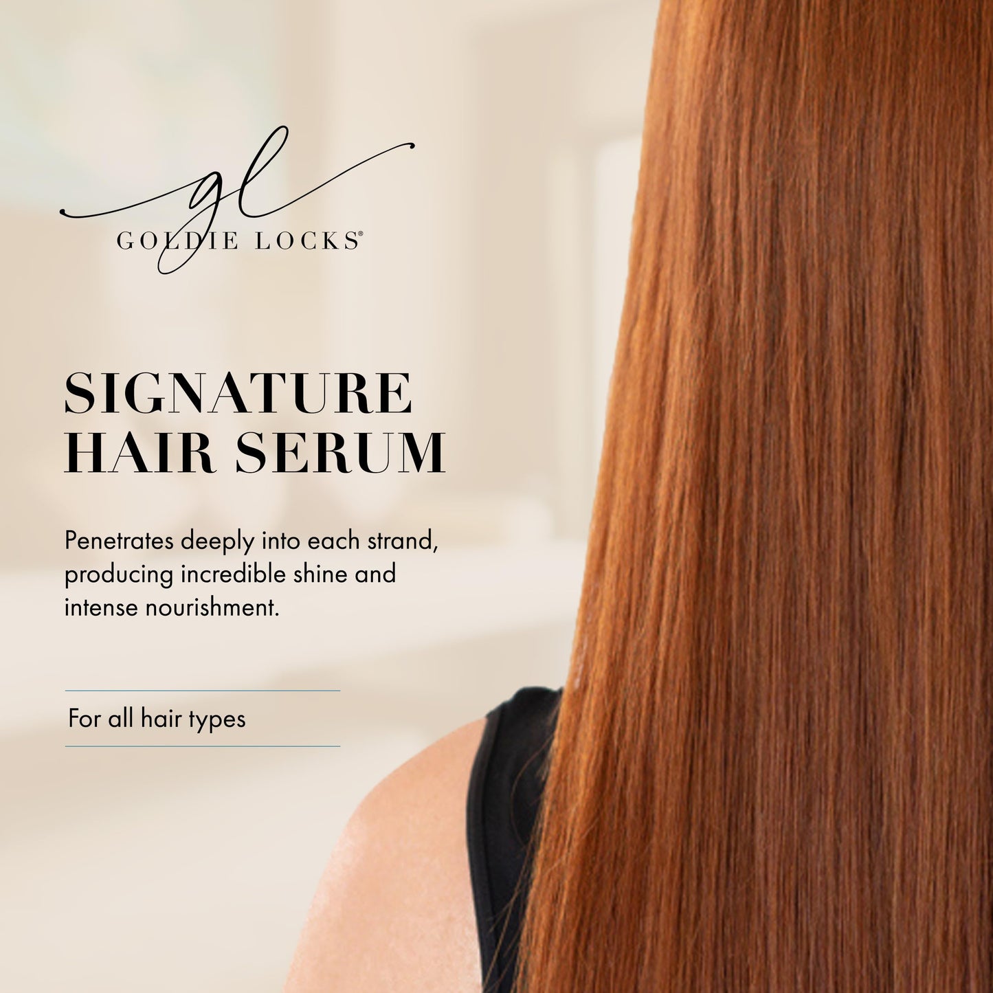 Goldie Locks Signature Hair Serum - Anti-Frizz and Humidity Control - Lightweight Shine Enhancer - Safe for Extensions and Color-Treated Hair - Protein-Free - 1.7 fl oz