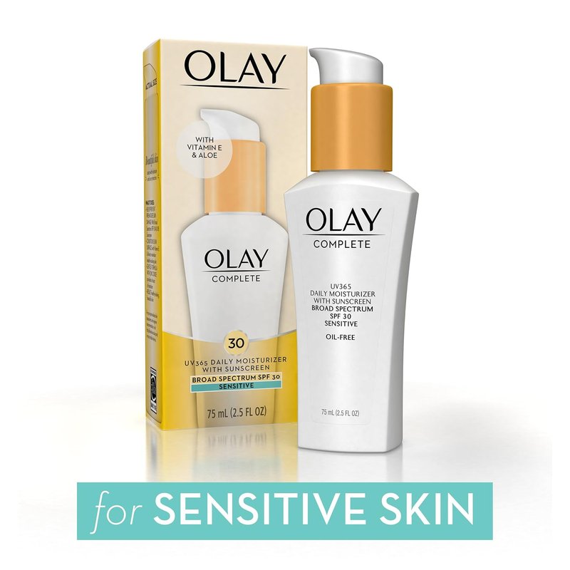 Olay Face Moisturizer with SPF 30 - Fragrance-Free, Sensitive Skin Formula | 2.5 Oz, 2 Pack