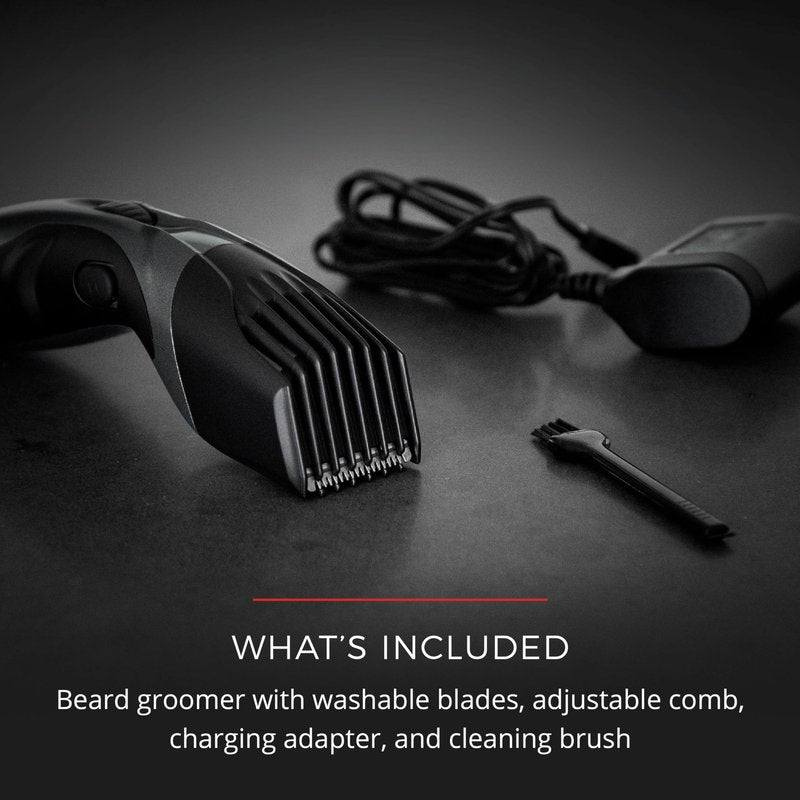 Remington Beard Trimmer for Men, Cordless Groomer, Ceramic-Coated Blades, Adjustable Zoom Wheel (1–18mm), 9 Length Settings, Pop-Up Detail Trimmer, Rechargeable