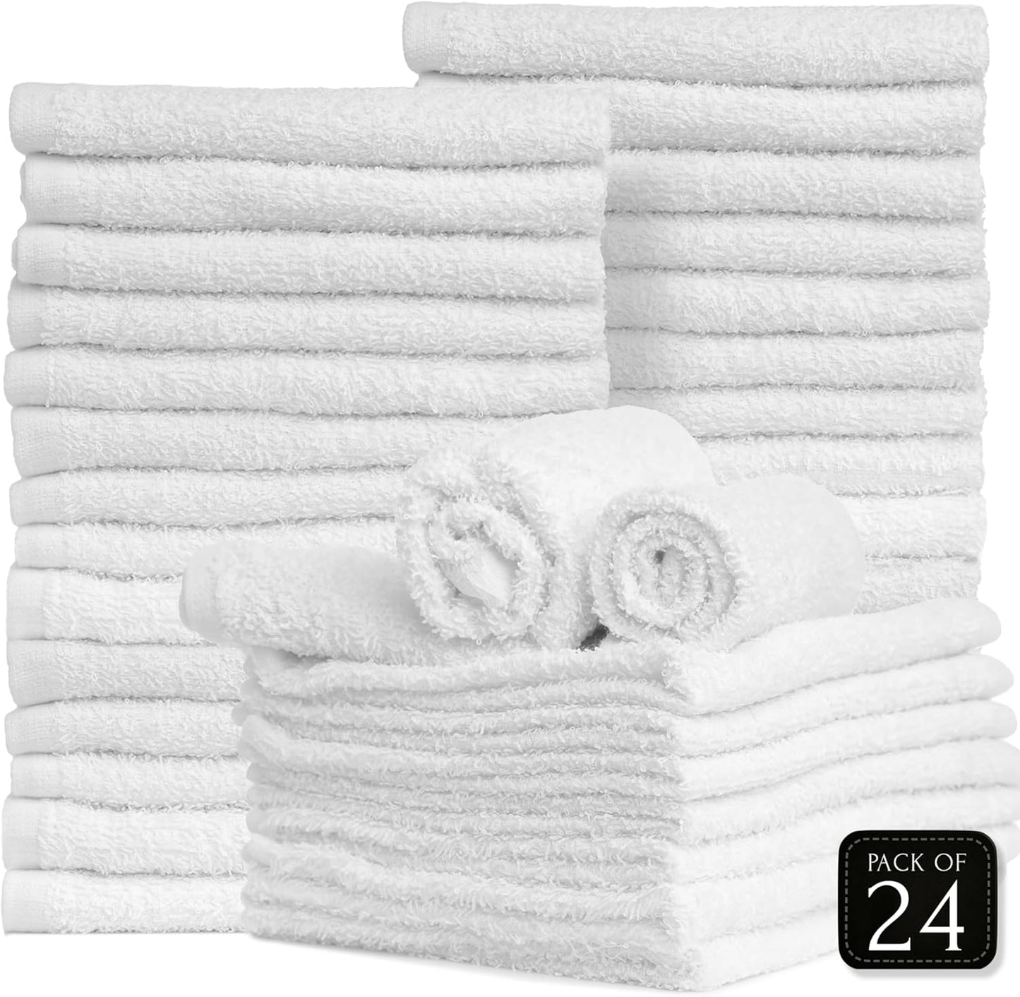 Salon Towels for Hair Stylist - Highly Absorbent Cotton | Pack of 24, 16" x 27" for Beauty & Spa Use
