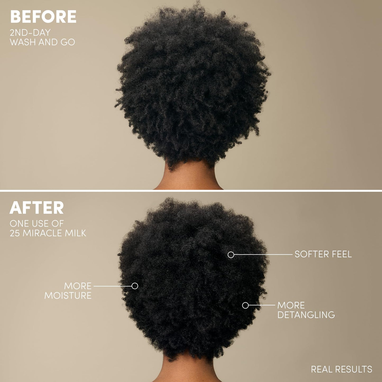 Mizani 25 Benefit Miracle Milk Leave-in Conditioner - Anti-Frizz Detangler Spray For Hair Shine, Heat Protectant, For Frizzy & Curly Hair, With Coconut Oil, 13.5 Fl Oz