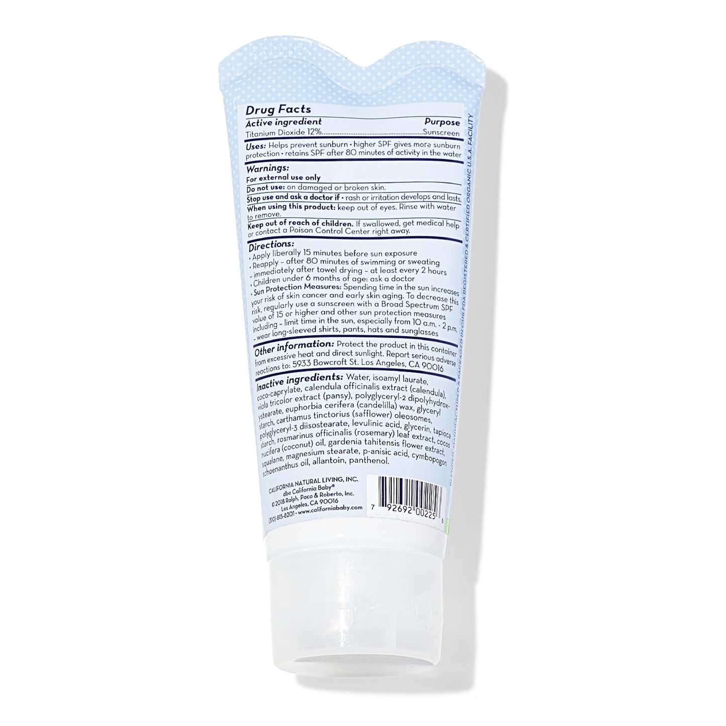 California Baby Everyday SPF 30+ Sunscreen | Mineral Sunscreen | Floral Scent | Baby Sunscreen for Face + Body | Travel Size Sunscreen | 82g / 2.9oz.