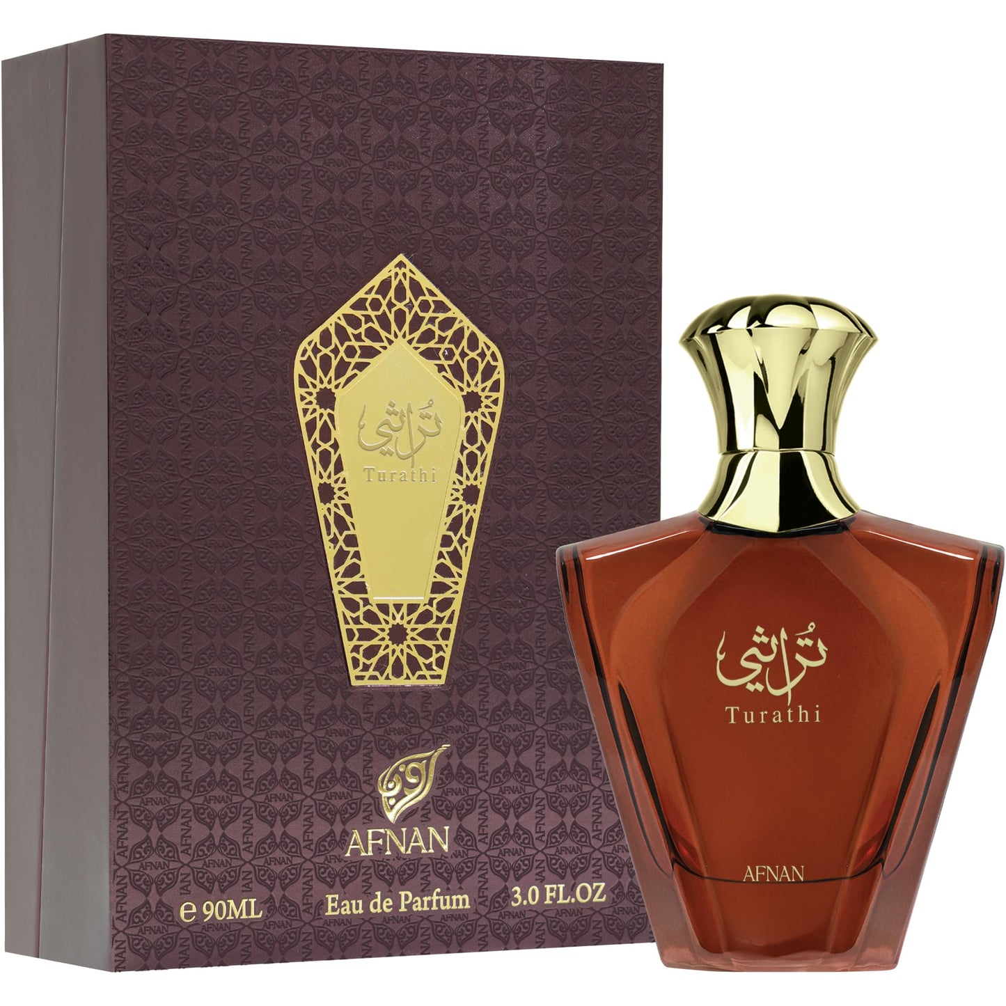 Afnan Turathi Brown for Men Eau de Parfum, 3.04 Fl. Oz