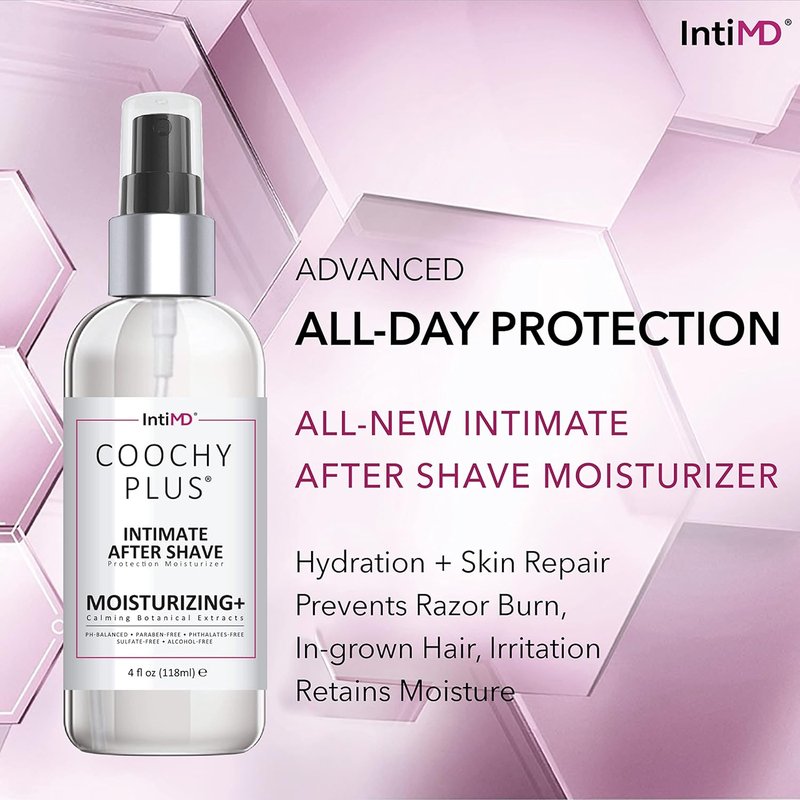 IntiMD Coochy Plus Intimate After Shave Mist & Pre-Shave Oil Kit - HydroLock Moisturizer for Razor Burn & Ingrown Hair Relief
