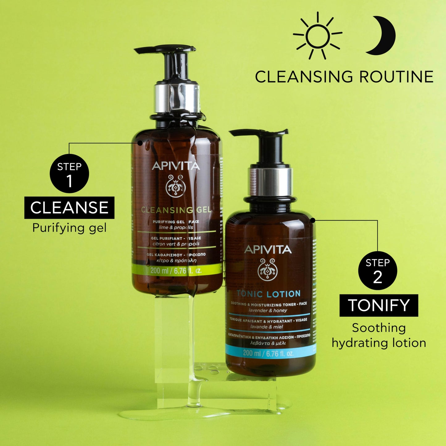 Apivita Cleansing Gel, Purifying & Oil-Balancing Gel for Face with Lime & Propolis