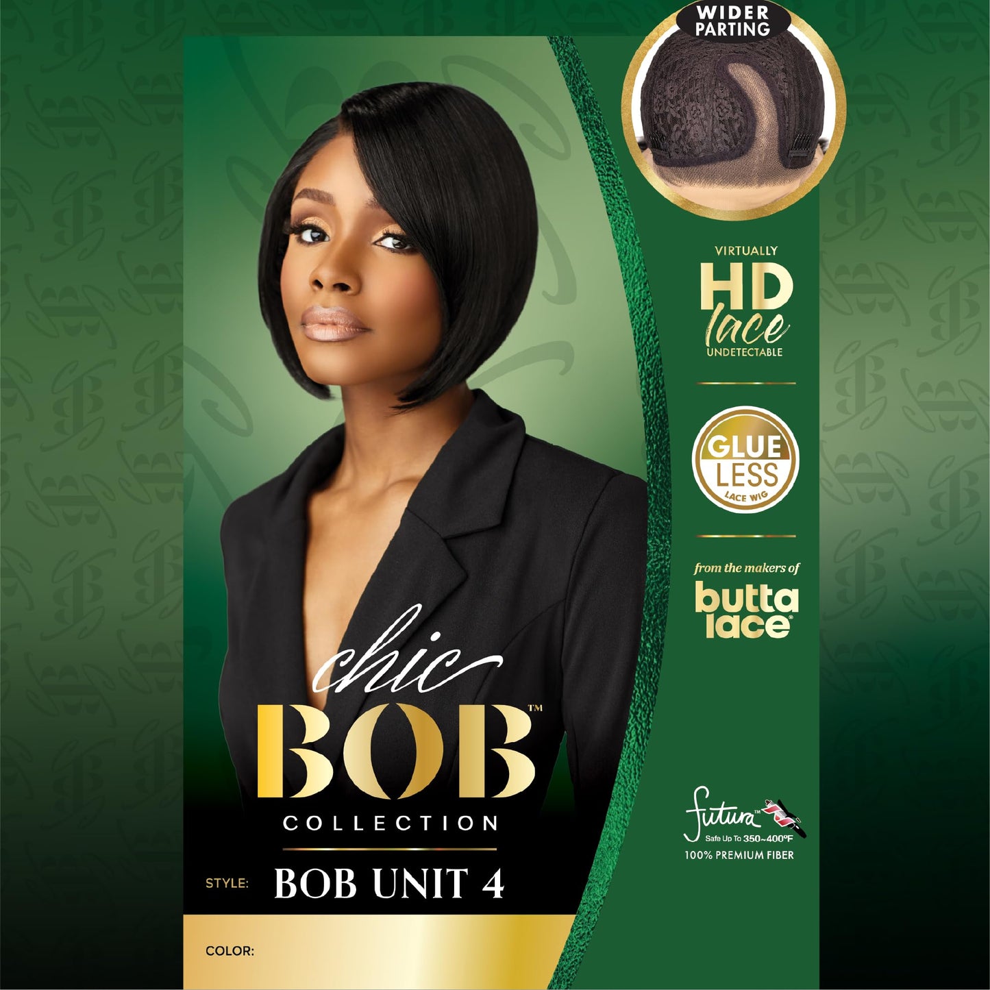 Sensationnel Chicbob Lace Frontwig - Bob Unit 4 Face Framing Glueless Wig Wide 5 Inch Deep Part Synthetic Preplucked Hairline (PLATINUMBLONDE)
