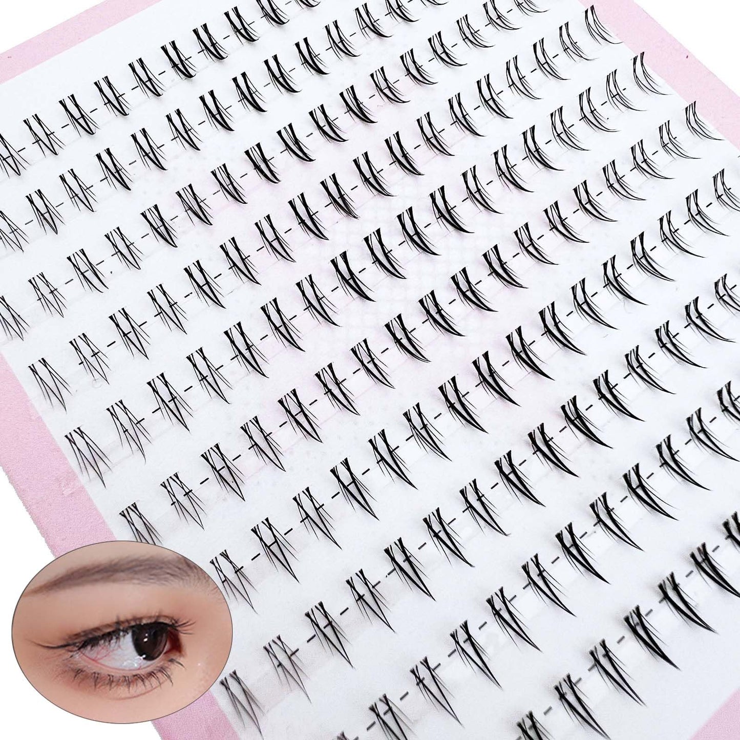 Bottom Lash Clusters Lower Lashes DIY Eyelash Extensions 180PCS 7MM Wispy Natural Look Clear Band False Lashes Individual Bottom Fake Eyelashes (MQ201)