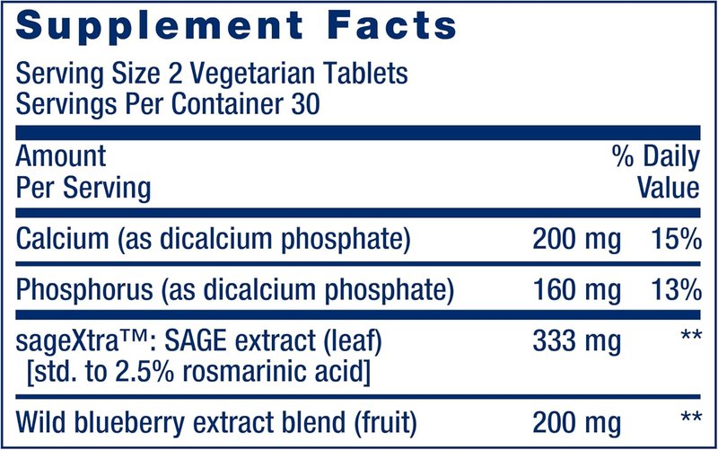 Cognitex® Elite Pregnenolone Supplement - Enhance Attention, Focus & Memory | 60 Gluten-Free Tablets