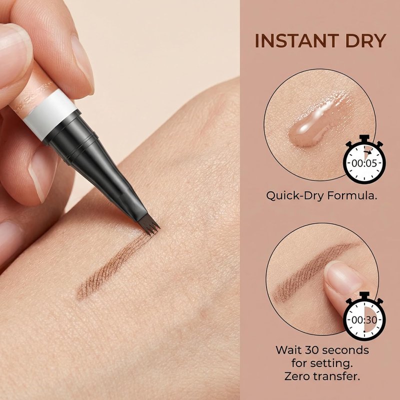 4-Tip Eyebrow Pen - Waterproof Long-Lasting Brow Pencil | 6 Colors Available, Dark Brown