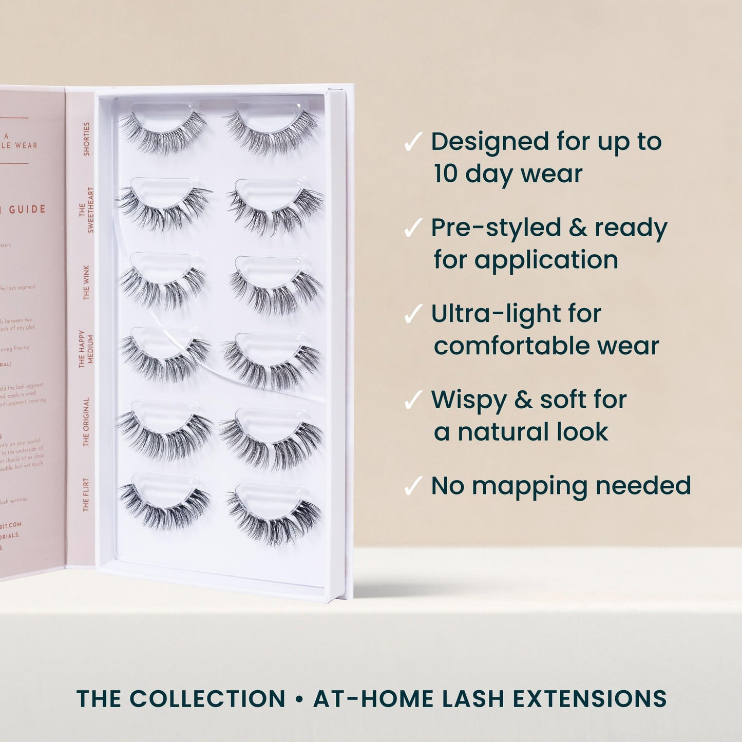 FlutterHabit Classic Collection Box, DIY Lash Extensions, Lash Clusters Kit, Up to 10 Day Wear, Natural & Classic Lashes, Salon Quality Eyelashes Extensions, 6 Sets of Lashes, No Lash Glue Included