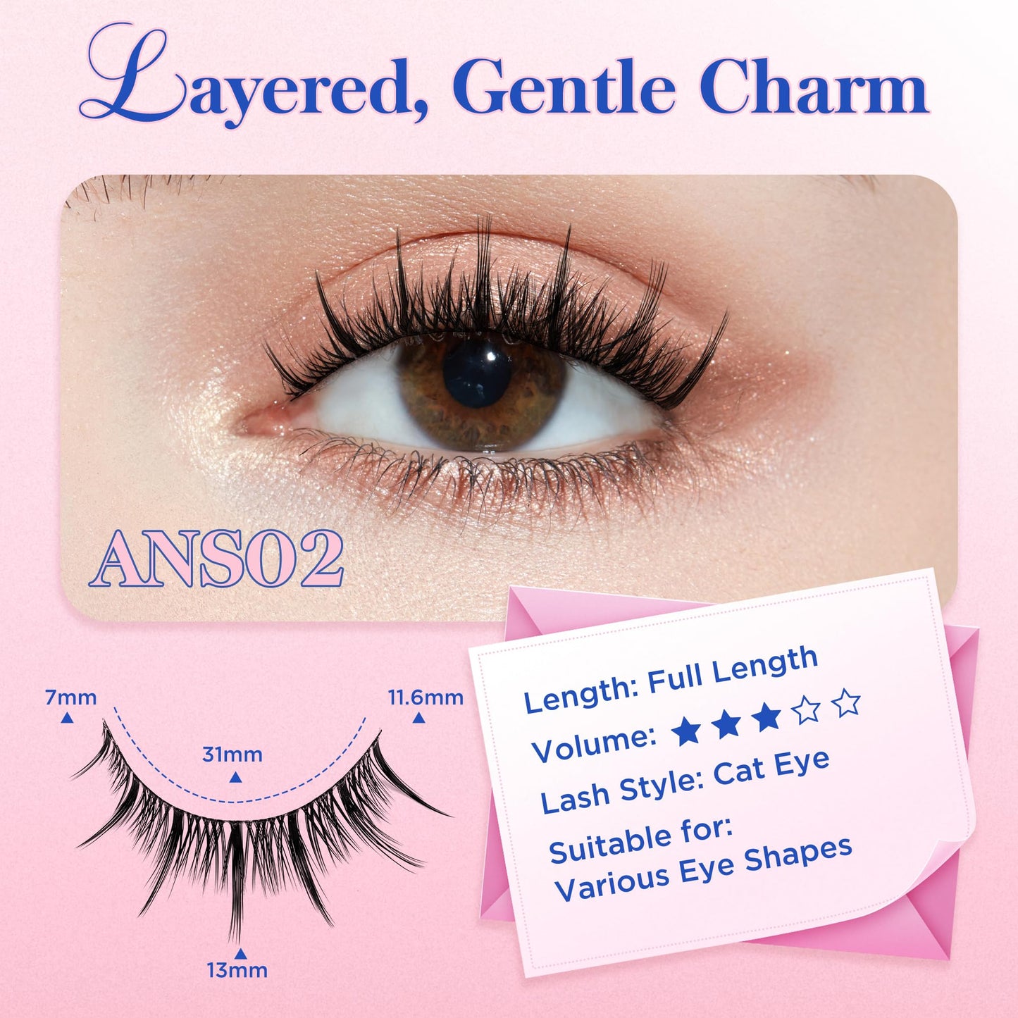 Bepholan Manga Eyelashes Natural Look False Eyelashes Anime Lashes Wispy Fluffy Spiky 3D Volume Eyelashes Pack Cosplay Fake Eyelashes Look Like Individual Cluster 7 Pairs(AN02）