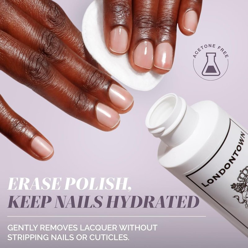 Nail Polish Remover Set - Acetone-Free, Gentle Non-Drying Pads | 8 Fl Oz, Conditions Nails & Cuticles