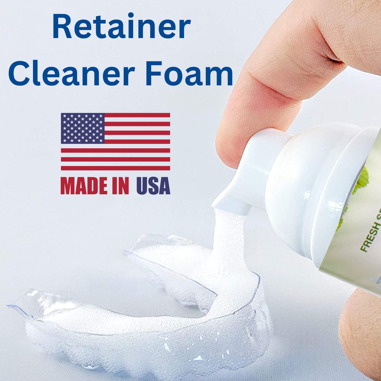 Retainer Cleaner & Aligner Cleaner FoamBright + Travel Retainer Case Kit | Great for Invisalign Aligners, Candid, Byte, Denture Cleaner | Whitens Teeth, Peroxide Free Oral Care | No Tablets Needed