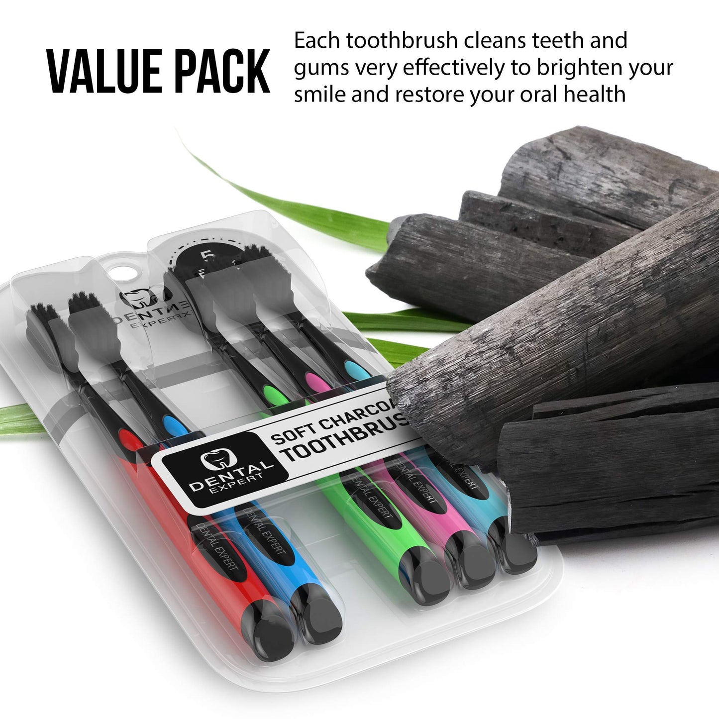 Soft Toothbrushes for Adults - Black Charcoal Toothbrush Ultra Soft for Sensitive Gums - Teeth Whitening Brush for Adults & Children [Extra Family Pack] Super Soft Tip Bristles