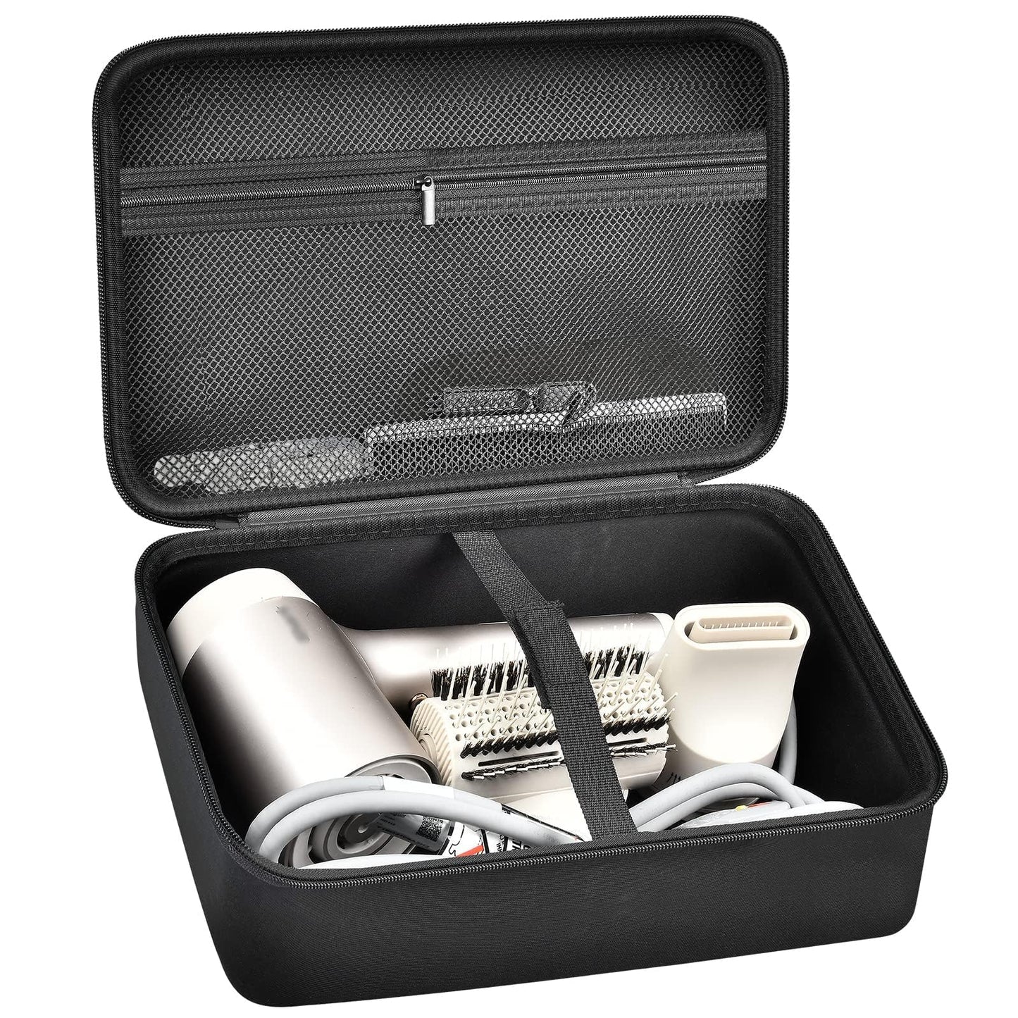 Hair Dryer Case for Shark HD112BRN & HD331 HyperAIR IQ 2-in-1 Concentrator, Storage Pouch for Dyson/Shark Flexstyle Styler Attachments and Clips, Black