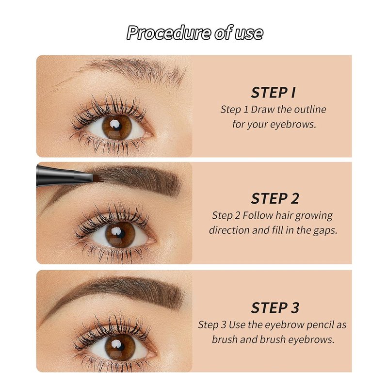 4-Tip Eyebrow Pen - Waterproof Long-Lasting Brow Pencil | 6 Colors Available, Dark Brown