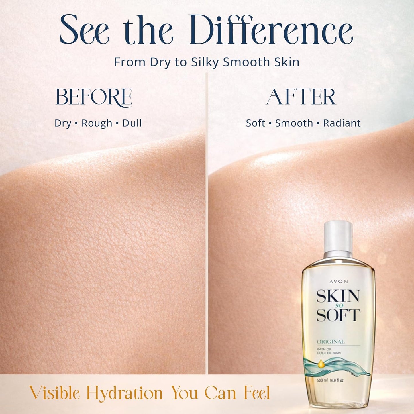 AVON Skin So Soft Original Bath Oil - Moisturizing Jojoba Oil for Dry Skin | 16.9 fl oz Hydrating Shower Oil