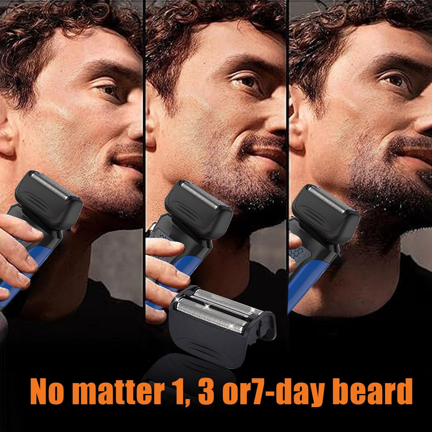2PACK（BLACK）Replacement Head and Cutter Assembly Compatible with Remington PF7400, PF7500, and PF7600 Foil Shavers