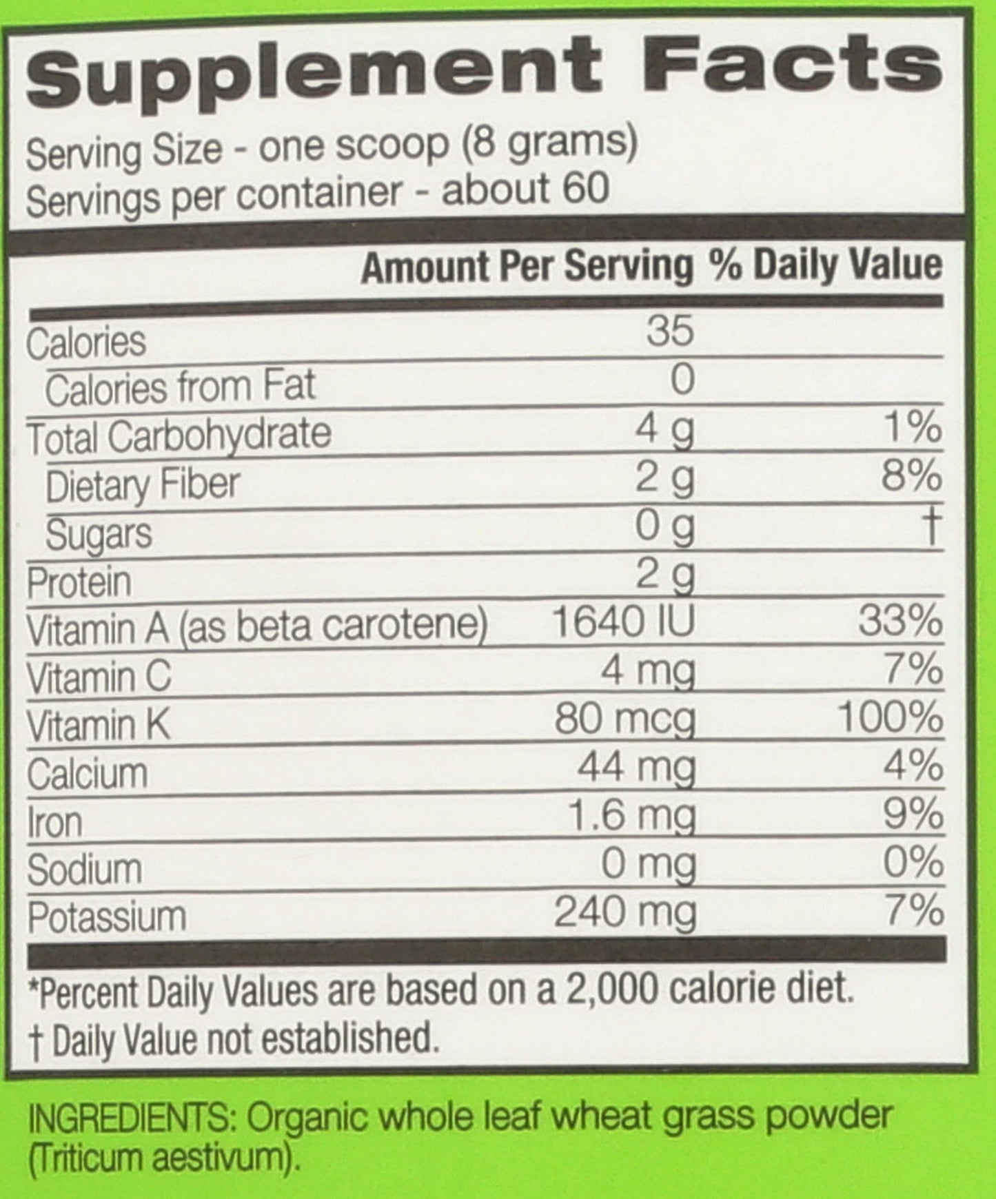Amazing Grass Wheat Grass Powder: 100% Whole-Leaf Wheat Grass Powder for Energy, Detox & Immunity Support, Chlorophyll Providing Greens, 60 Servings