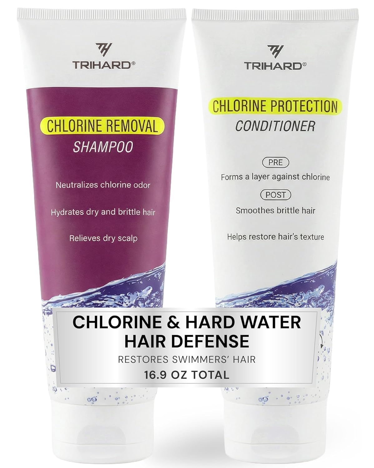 Chlorine Defense Swim Shampoo & Conditioner Combo - Protect & Hydrate Hair from Pool & Ocean | Nourishing Formula