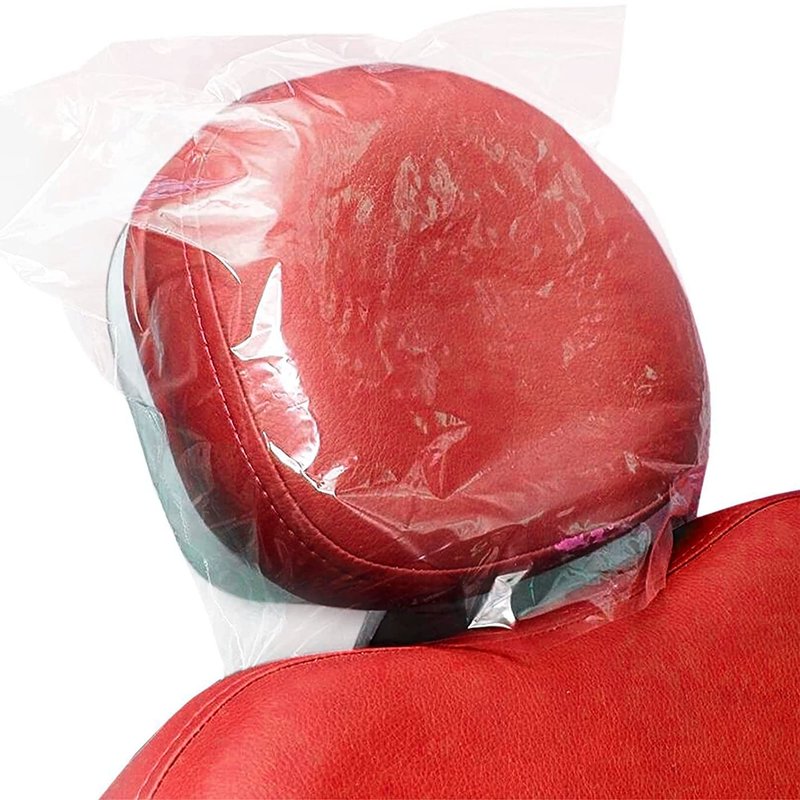 Pruvade Disposable Dental Headrest Covers 11.25" x 10" | Pack of 250 | Large Clear Plastic Headrest Cover for Tattoo, Piercing and Dental Chairs, Professional Waterproof Clear Sleeves for Headrests