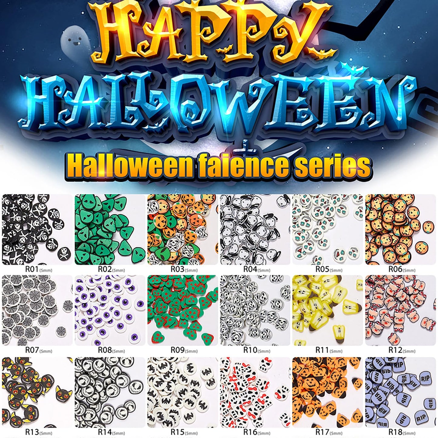 Rose Flower Holographic Chunky Glitter, 6 Boxes Mixes Sequins 3D Holographic Pattern Halloween Theme Festival, Pumpkin Bat Ghost Witch Halloween Confetti Glitter for DIY Nail Art Halloween Party