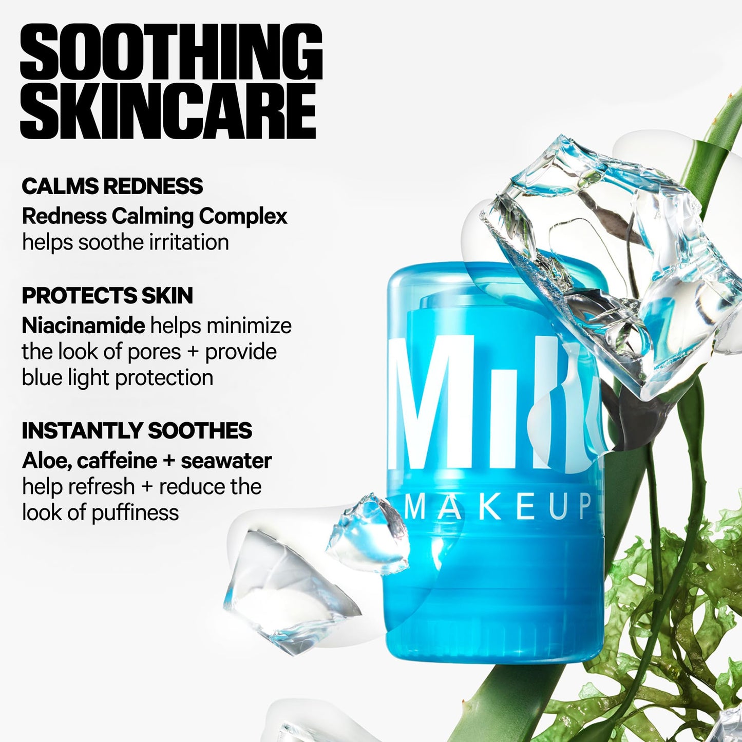 Milk Makeup Cooling Water Jelly Ice Calming Serum with Niacinamide – Reduces the Look of Puffiness + Redness for Visibly Calm Skin – Hydrating, Non-Comedogenic Serum w/Blue Light Protection – 0.46 oz