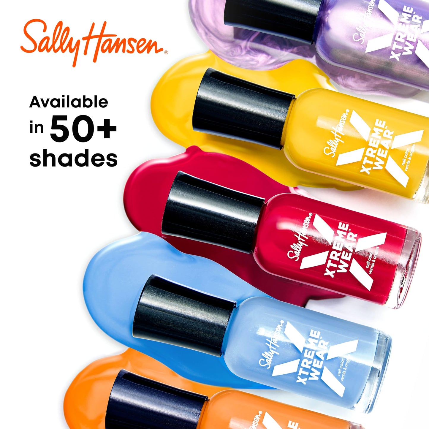Sally Hansen Xtreme Wear, White On, Long Lasting, Chip Resistant, Semi Opaque, Shiny White Nail Polish