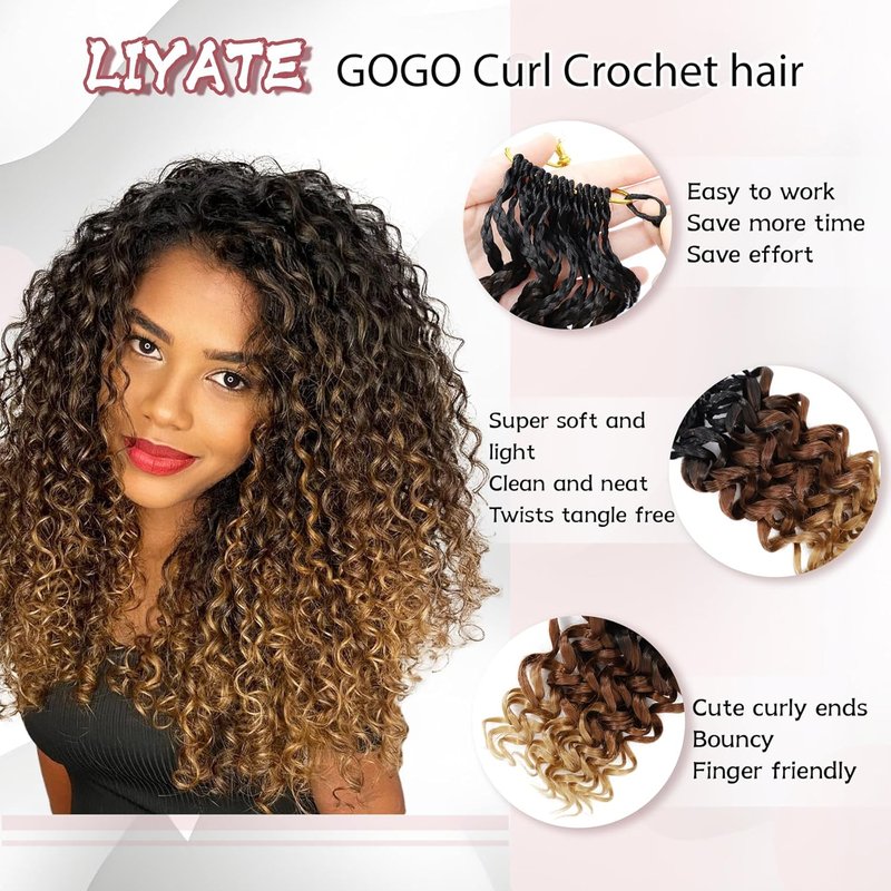 Gogo Curl Crochet Hair - 12 Inch Pre-Twisted Deep Ocean Water Wave Braids | Synthetic Hair Extensions (1B/30/27)