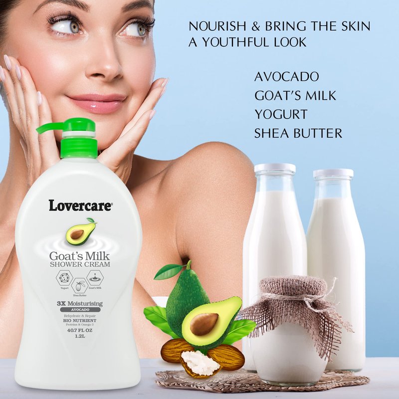 Lover's Care Goat's Milk Moisturizing Body Wash Shower Cream Avocado 40.7 Fl.Oz - Single…