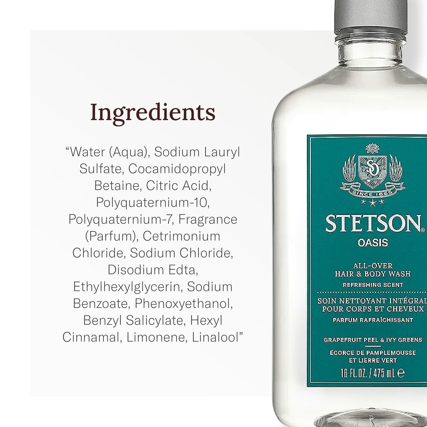 SCENT BEAUTY STETSON Personal Care All Over Hair & Body Wash Moisturizing Body Wash & Shampoo - 16 oz - 3 Pack - Spirit