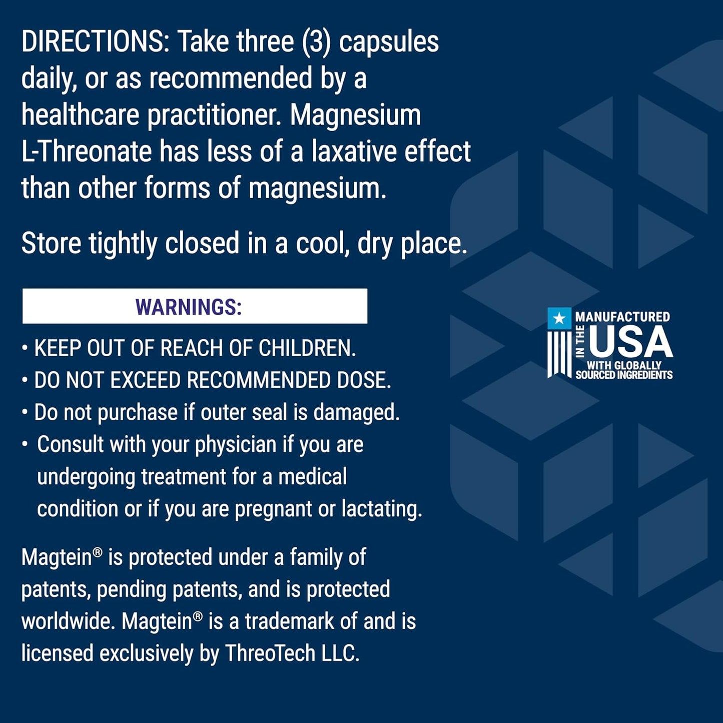 Neuro-Mag Magnesium L-Threonate - Cognitive Health Support, Quick Thinking | 90 Vegetarian Capsules (144 mg)