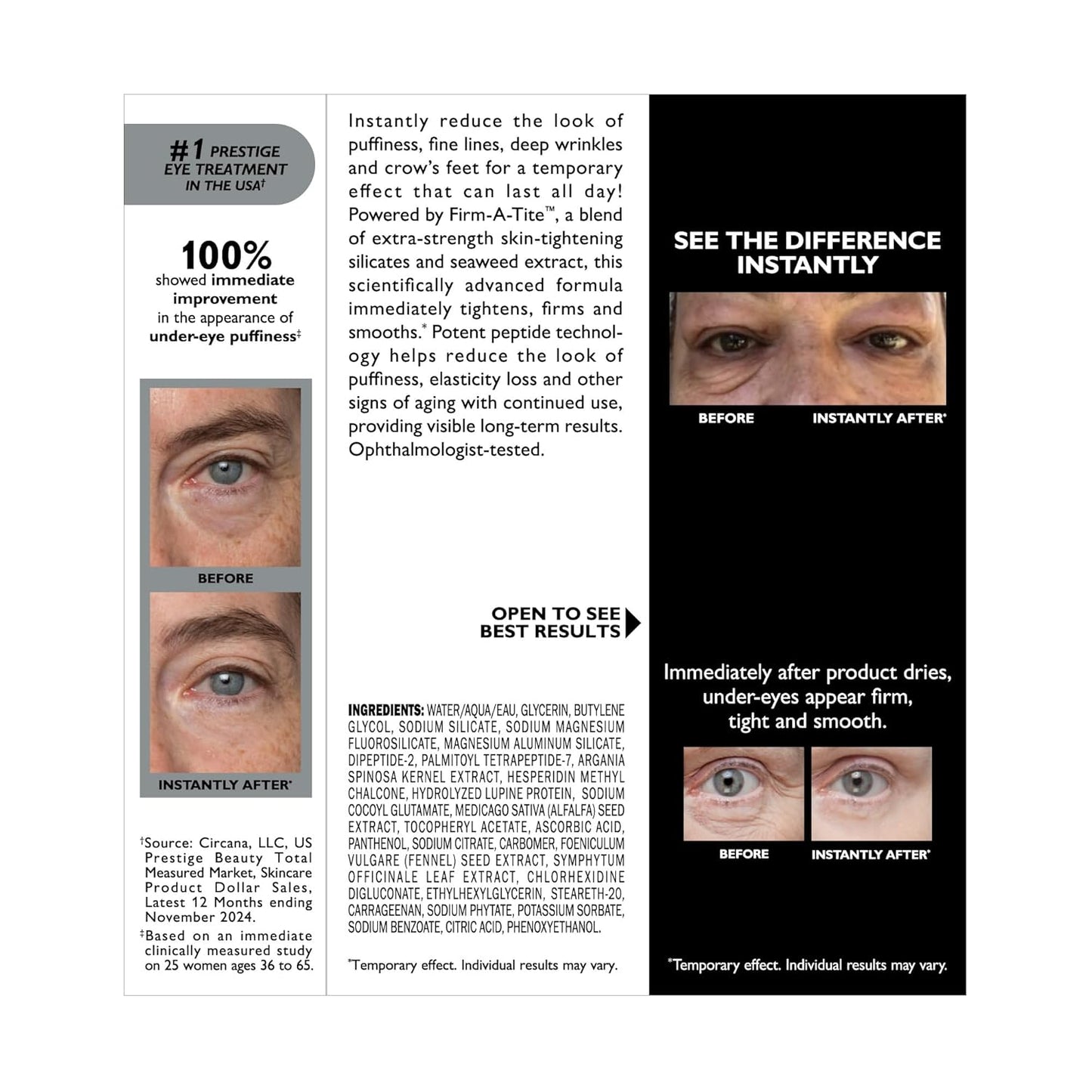 Peter Thomas Roth Instant FIRMx Eye Tightener - Easy-Wear Formula for Firming & Smoothing | Pack of 2