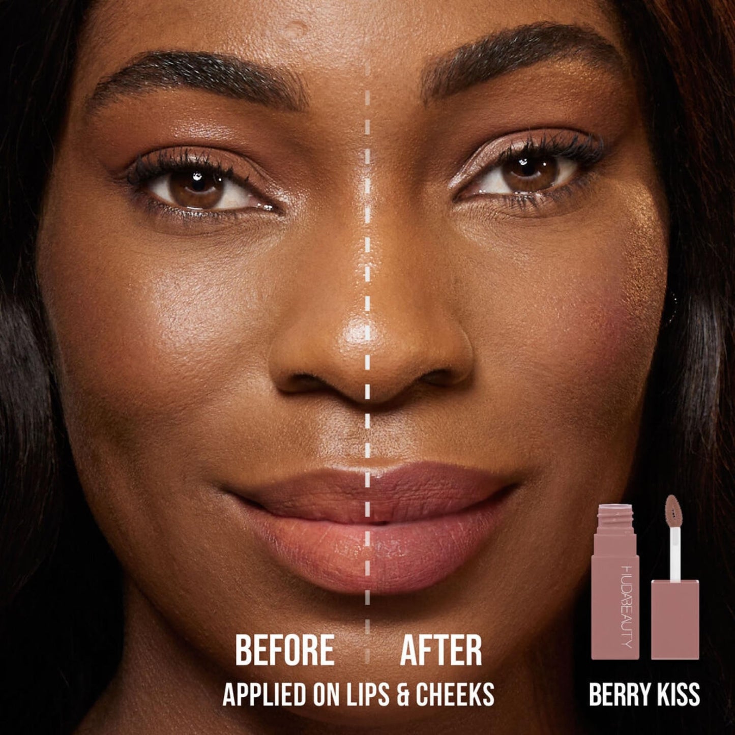 HUDA BEAUTY Lip Blush Cream Lip & Cheek Stain Berry Kiss