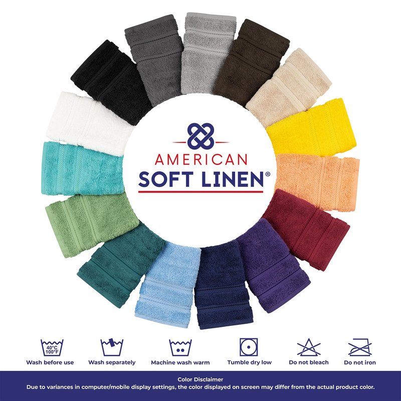 American Soft Linen Luxury Hand Towels for Bathroom, 600 GSM Heawy Weight 16x28 Size 100% Cotton Turkish 4 Piece Hand Face Towel Set, Black Hand Towels