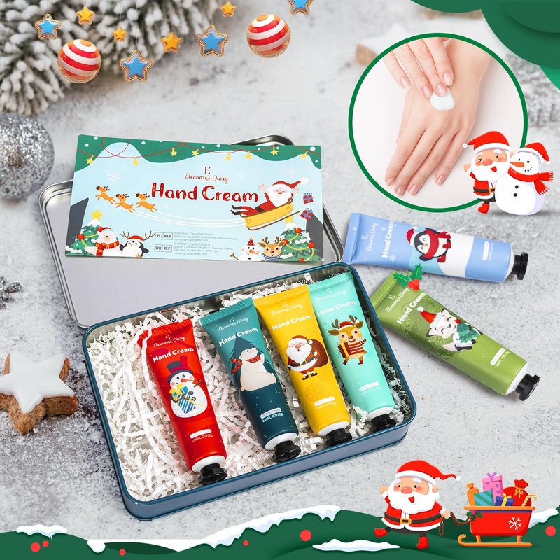 E Eleanore's Diary Hand Cream Gifts Set, 6Pcs Mini Hand Lotion Travel Size, Christmas Stocking Stuffers Gifts for Women, Moisturizing Shea Butter Hand Cream for Dry Cracked Hand, Calendar Advent Gifts