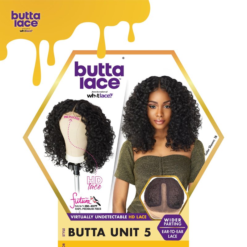 Sensationnel Butta Lace Wigs - Unit 5 Extra Wide 5 Inch Deep Parting Synthetic Preplucked Hairline Glueless Lacefront (2 DARKBROWN)